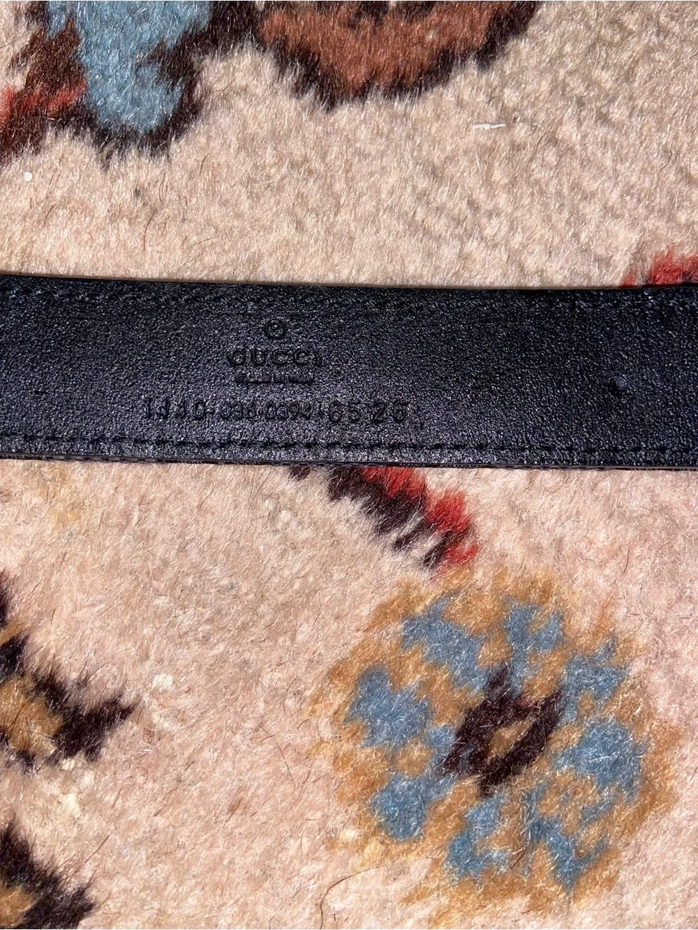 Gucci Black Logo Monogram Belt with Glossy Black Buckle
